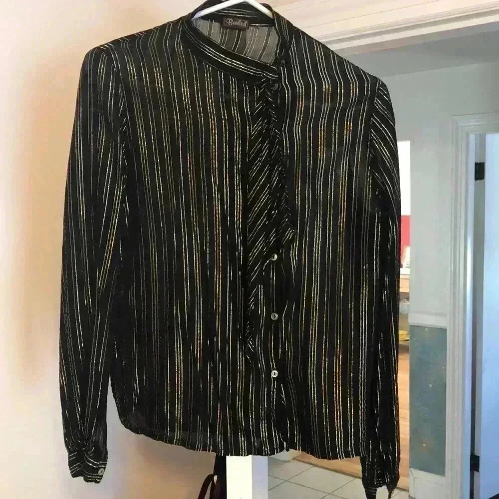 Vintage glittery sheer top